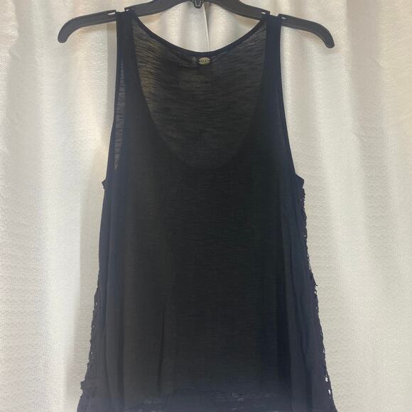 Roxy Black Sleeveless Lace Tank Top metal studs women sz XS - Picture 4 of 7